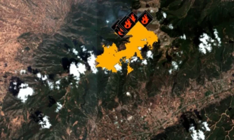 Καβάλα: Δίχως τέλος η μεγάλη φωτιά στο Παγγαίο – Δορυφορική εικόνα με την καταστροφή