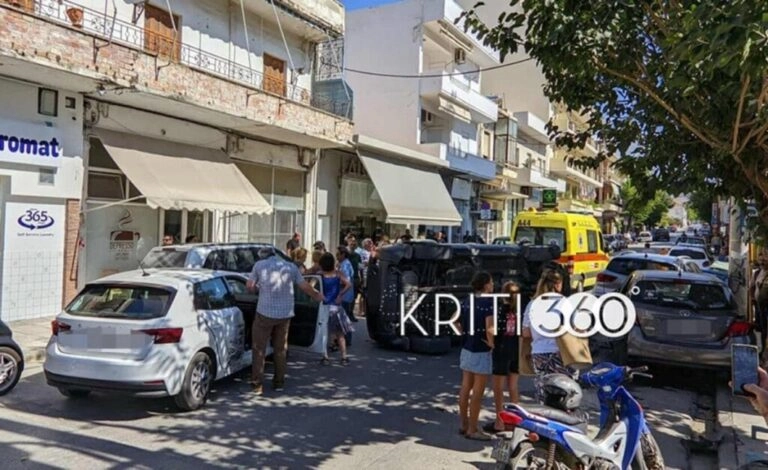Τούμπαρε αυτοκίνητο με οικογένεια στα Χανιά