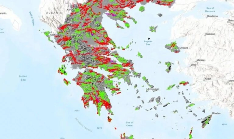 Ο πλήρης σεισμικός χάρτης της χώρας: Καταγράφηκαν συνολικά 3.815 ίχνη ρηγμάτων εκ των οποίων πάνω από 2.000 είναι ενεργά