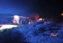 Ιωάννινα: Φορτηγό ανετράπη σε παράδρομο της Ιονίας Οδού