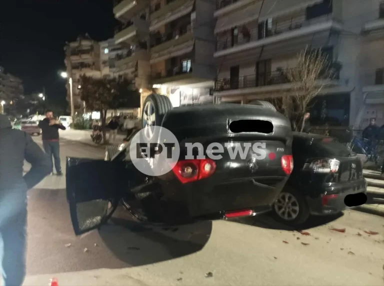 Σέρρες: Τούμπαρε αυτοκίνητο μετά από σύγκρουση με ταξί, στο νοσοκομείο ο οδηγός